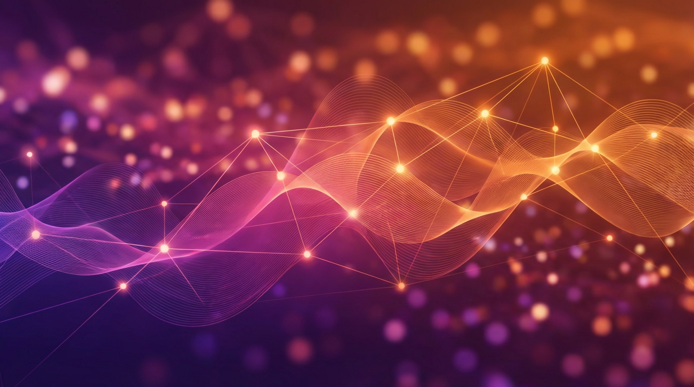 Abstract visualization of fintech connections and financial media networks