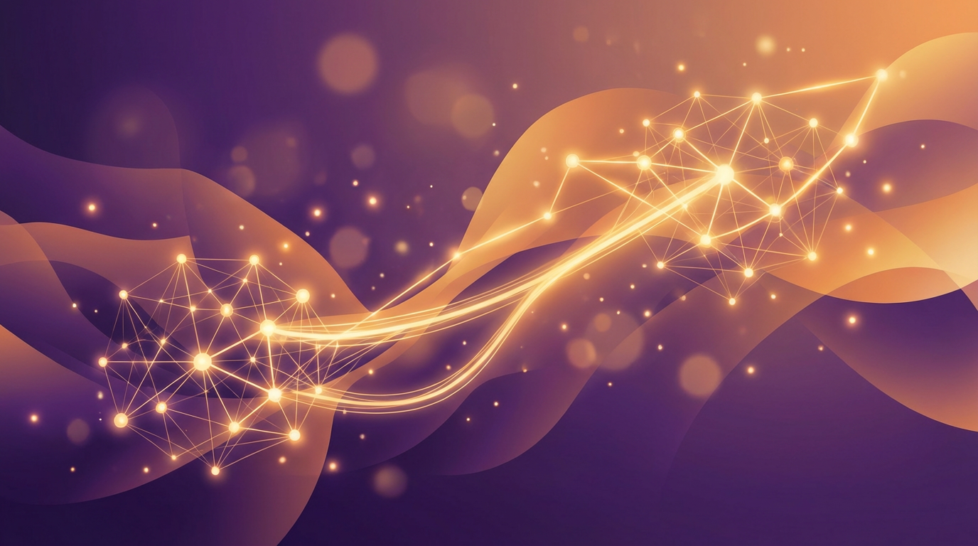 Abstract visualization of B2B business connections and media strategy